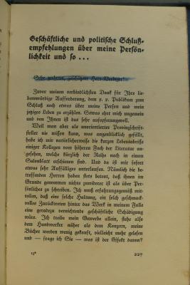 - (Graf, Oskar Maria), Von Hand: Notiz; 'Durchstreichungen im Text und Kommentare'. 