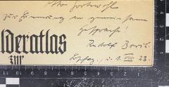 - (Hortensohl, Otto), Von Hand: Widmung; 'Otto Hortensohl Zur Erinnerung an gemeinsame Gespräche! Rudolf Borch Brschwg., v. 1. VIII. 23.'. 