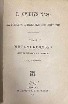 00/20574 : Metamorphoses: cum emendationis summario (1900)