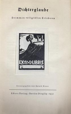 00/23819 : Dichterglaube (1931)