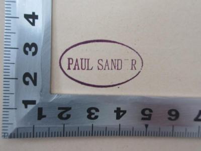 - (Sander, Paul), Stempel: Name; 'Paul Sander'.  (Prototyp)
