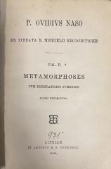 00/20574 : Metamorphoses: cum emendationis summario (1900)