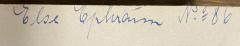 - (Ephraim, Else), Von Hand: Autogramm; 'Else Ephraim No. 86'.  (Prototyp)
