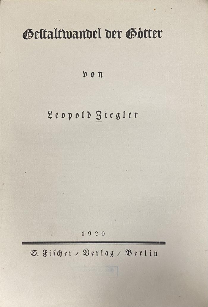 Q 00/2928 : Gestaltwandel der Götter (1920)