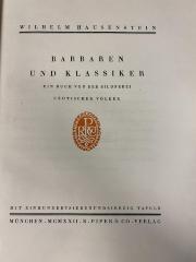 Q 00/1476 : Barbaren und Klassiker (1922)