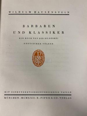 Q 00/1476 : Barbaren und Klassiker (1922)