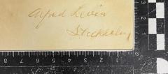 - (Levin, Alfred), Von Hand: Autogramm; 'Alfred Levin Stockholm'.  (Prototyp)