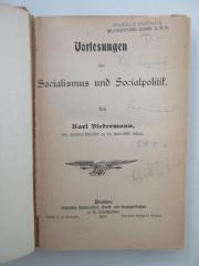 Oc 8575 (ausgesondert) : Vorlesungen über Socialismus und Socialpolitik (1900)