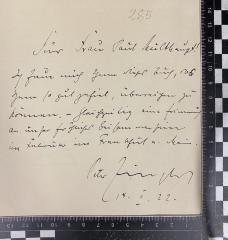 - (Multhaupt, [?]), Von Hand: Widmung; 'Für Frau Paul Multhaupt! Ich freue mich Ihnen dieses Buch, das Ihnen so gut gefiel, übereignen zu können. - Gleichzeitig eine Erinnerung an unser fröhliches Beisammensein im Februar in Frankfurt a. Main. Peter Zinster 14.02.1922'. 