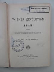 ausgesondert : Die Wiener Revolution 1848 in ihren socialen Voraussetzungen und Beziehungen (1897)