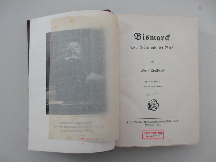 Od 2249 (ausgesondert) : Bismarck : sein Leben und sein Werk (1915)