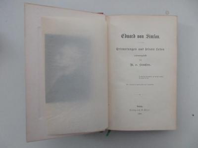 Oc 9563 (ausgesondert) : Eduard von Simson : Erinnerungen aus seinem Leben (1900 )