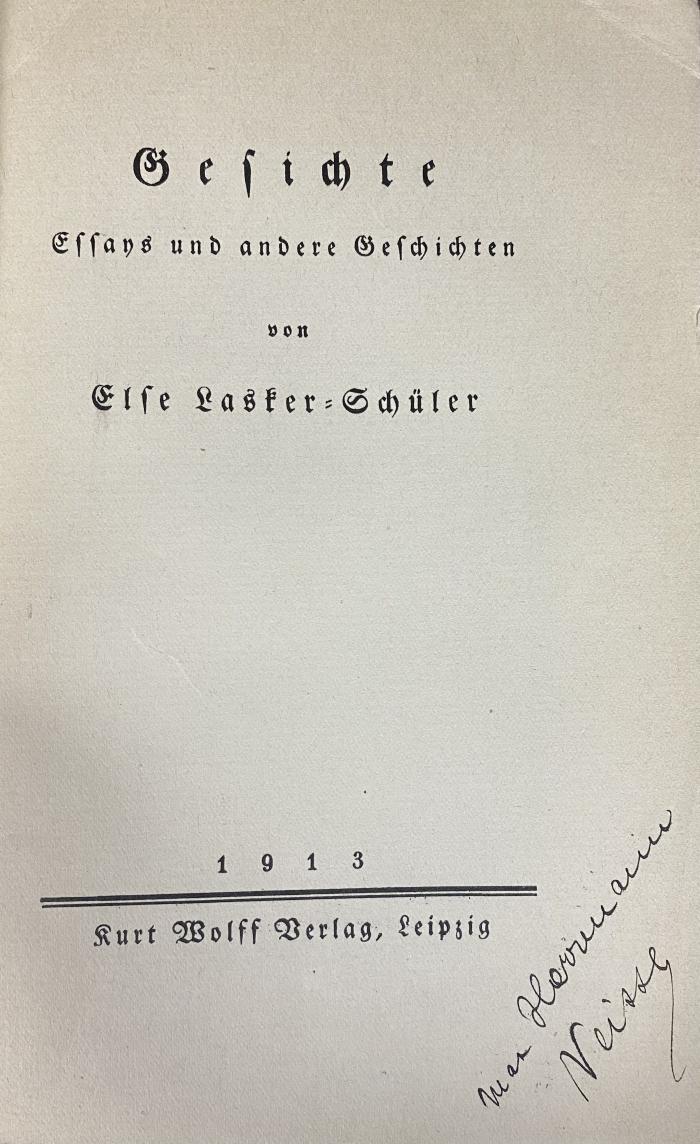 00/23908 : Gedichte: Essays und andere Geschichten (1913)