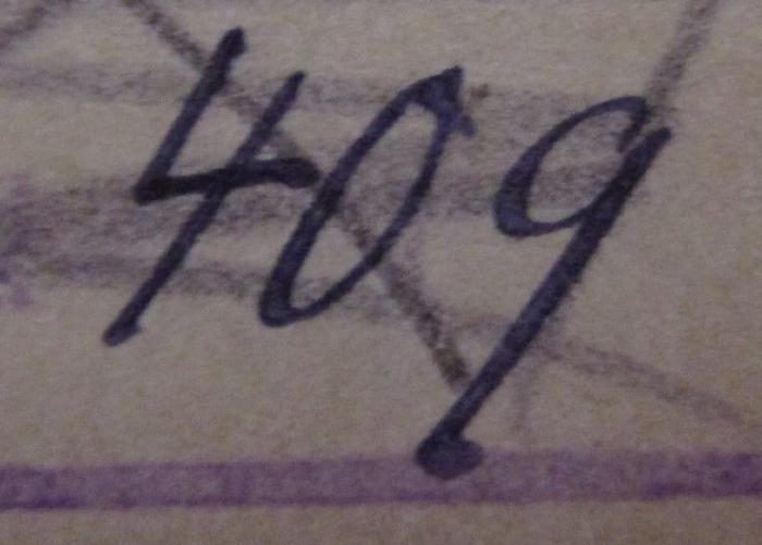  500 Jahre Berliner Geschichte. Vom Fischerdorf zur Weltstadt. Geschichte und Sage (1900);- (Schülerbibliothek der 10. Realschule Berlin), Von Hand: Nummer; '409'. 