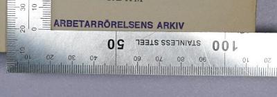 G 1/ROS 1 : Demokratie und Sozialismus. Zur politischen Geschichte der letzten 150 Jahre (1938);- (Arbetarrörelsens Arkiv), Stempel: ; 'Arbetarrörelsens Arkiv'.  (Prototyp)