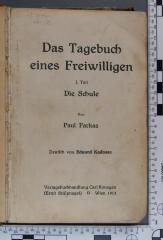  5533: Das Tagebuch eines Freiwilligen. 1. Teil. Die Schule (1913)