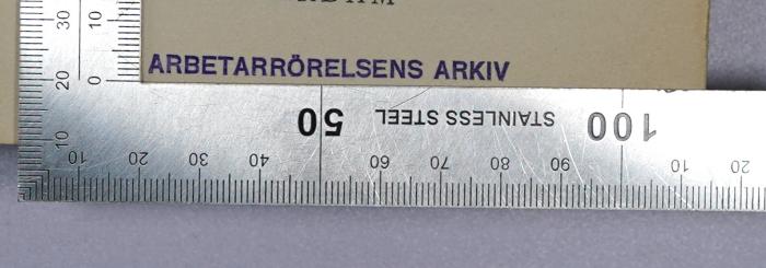 G 1/ROS 1 : Demokratie und Sozialismus. Zur politischen Geschichte der letzten 150 Jahre (1938);- (Arbetarrörelsens Arkiv), Stempel: ; 'Arbetarrörelsens Arkiv'.  (Prototyp)