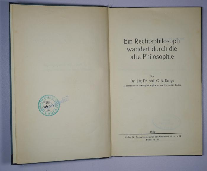 G 3/EMG 2 : Ein Rechtsphilosoph wandert durch die alte Philosophie (1936)