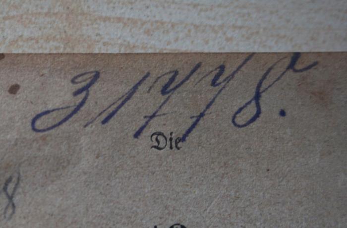 - (Bibliothek der Sozialdemokratischen Partei), Von Hand: Signatur; '31778.'. 