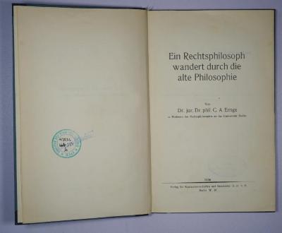 G 3/EMG 2 : Ein Rechtsphilosoph wandert durch die alte Philosophie (1936)
