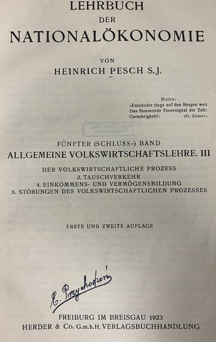 Q 00/1729 : Lehrbuch der Nationalökonomie (1923)