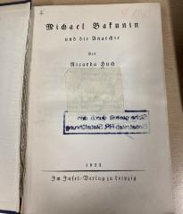 00/7352 : Michael Bakunin und die Anarchie (1923)