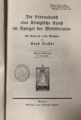 00/4005 : Die Lebenskunst: eine königliche Kunst im Spiegel der Weltliteratur: ein Buch für ernste Menschen (1920)