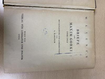 00/8237 : Briefe an Maxim Gorki 1908-1913 (1924)