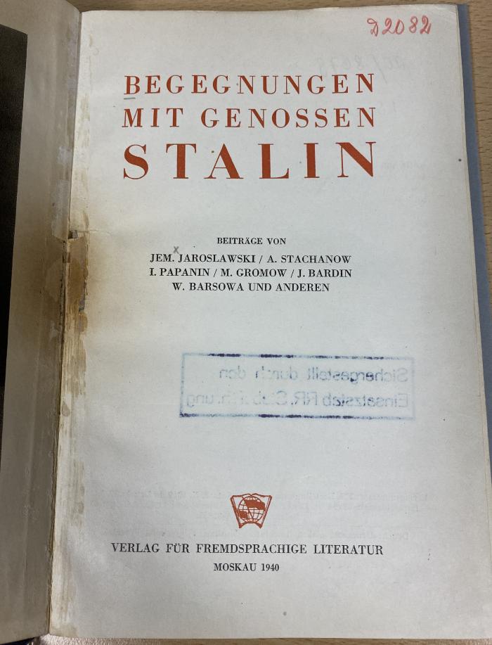 00/8679 : Begegnungen mit Genossen Stalin (1940)