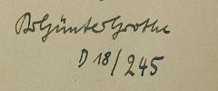 - (Grothe, R. Günter), Von Hand: Autogramm, Name, Signatur; 'Dr. Günter Grothe D 18/245'. 