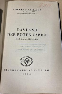00/8874 : Das Land der roten Zaren : Eindrücke und Erlebnisse (1925)