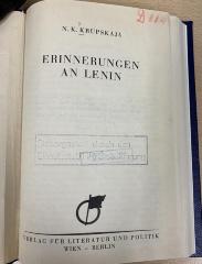 00/8431 Bd. 1 : Erinnerungen an Lenin (1929)