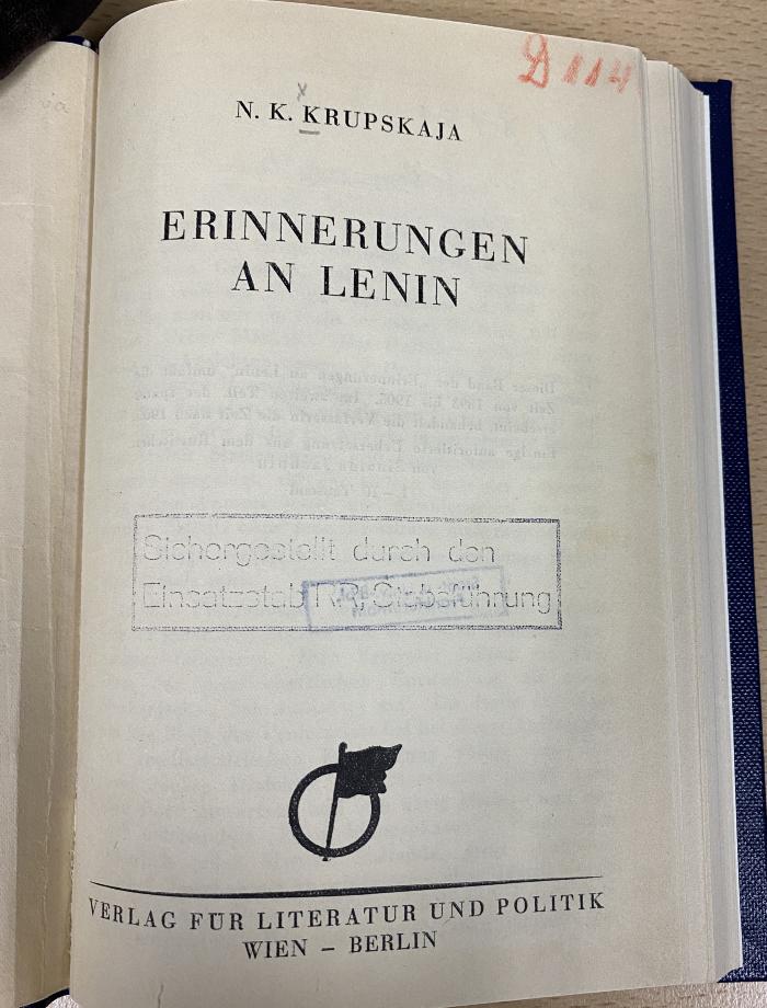 00/8431 Bd. 1 : Erinnerungen an Lenin (1929)