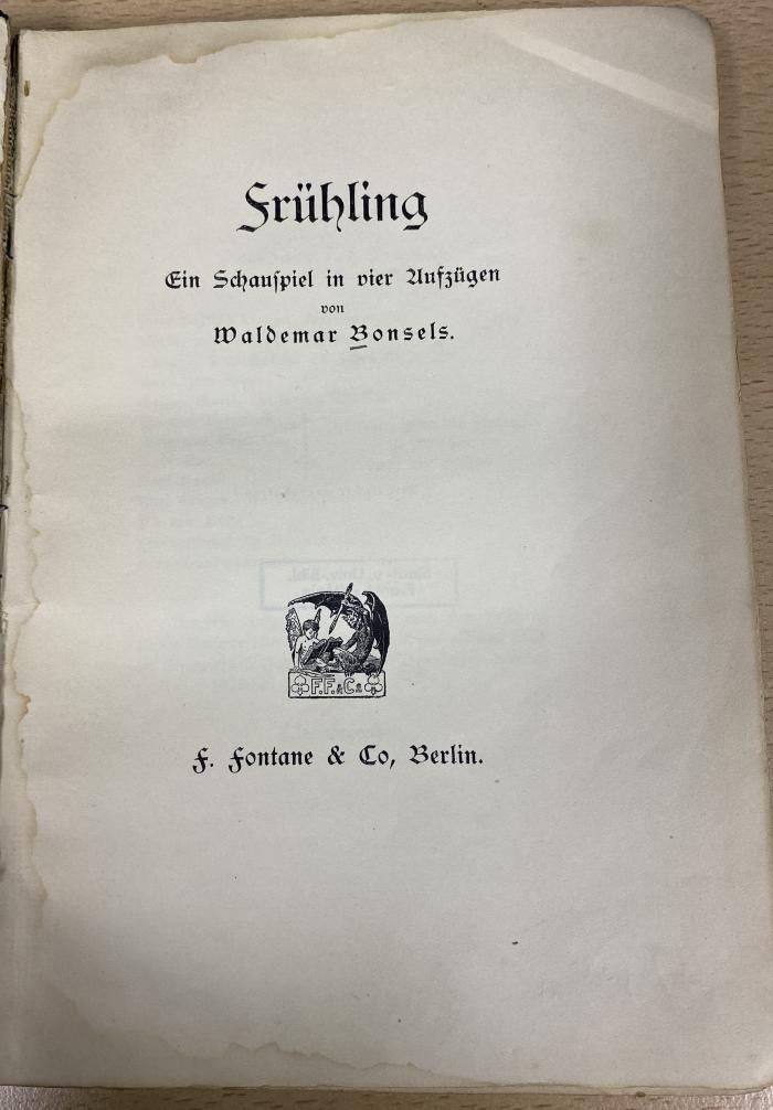 00/12915 : Frühling : ein Schauspiel in 4 Aufzügen ([1908])