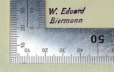 D /GUEZ 1 : Die Gesellschafts- und Staatslehre der Physiokraten (1907);- (Biermann, Wilhelm Eduard), Stempel: Name; 'W. Eduard Biermann'. 