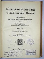 C / VOI 2 : Grundrente und Wohnungsfrage in Berlin und seinen Vororten (1901)