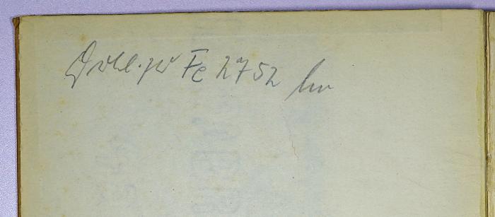 A 2 / WAL 1 : Ein Beitrag zur Ontologie der sozialen Gemeinschaften mit einem Anhang zur Phänomenologie der sozialen Gemeinschaften (1922);-, Von Hand: Nummer, Signatur; '[Wohl.... Fe 2752 hr]'