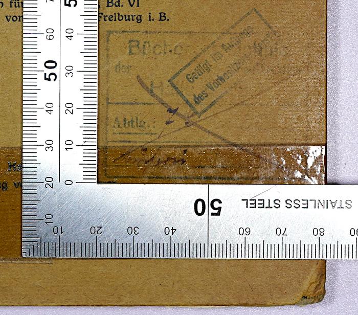 A 2 / WAL 1 : Ein Beitrag zur Ontologie der sozialen Gemeinschaften mit einem Anhang zur Phänomenologie der sozialen Gemeinschaften (1922);-, Stempel: Berufsangabe/Titel/Branche, Ortsangabe; '[bar 3]
Bücherverzeichnis der Eisenbahn-Direktion Halle (Saale), Abtlg.: 7[...] Bücherei'
