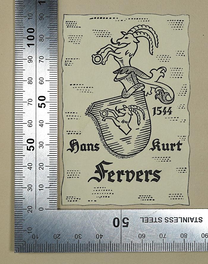 C / SEM 1 : Die Kurtisanen der Renaissance (1914);- (Fervers, Hans Kurt), Etikett: Exlibris; 'Hans Kurt Fervers'.  (Prototyp)