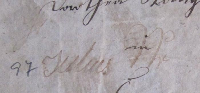 J / 1887, Von Hand: Autogramm; 'Julius Nr[?]'