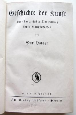 W 3865 : Geschichte der Kunst. Eine kurzgefaßte Darstellung ihrer Hauptepochen. (1929)