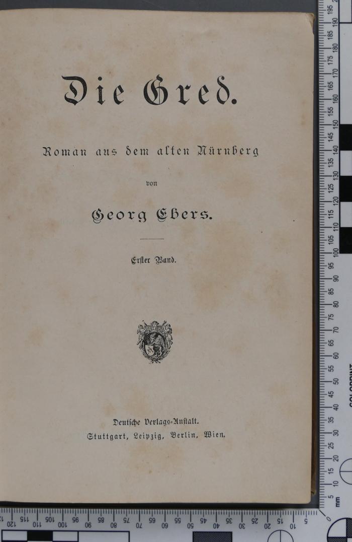 Die Gred. Roman aus dem alten Nürnberg. Band 1 (o.J.)