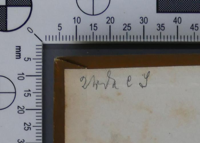 -, Von Hand: Notiz, Buchhändler; '[?]'