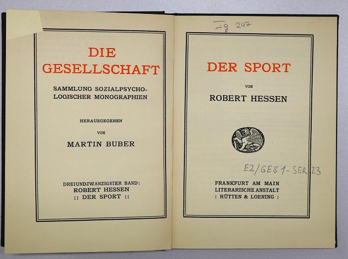 Ig 247 : Die Gesellschaft: 23. Der Sport (1908)