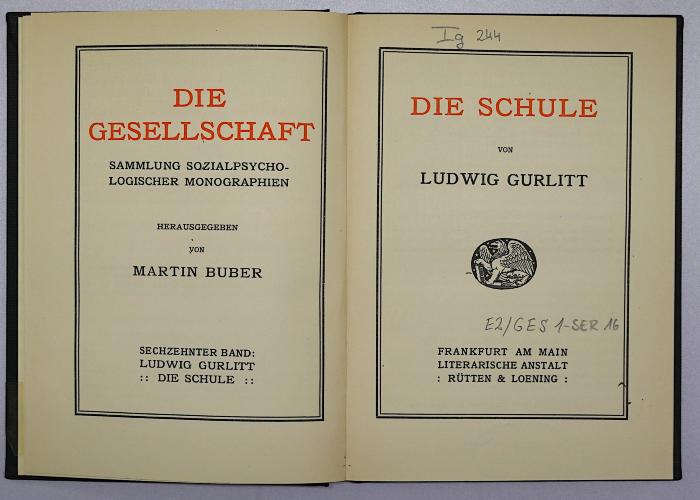 Ig 244 : Die Gesellschaft: 16. Die Schule
 (1907)