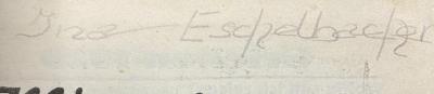 - (Eschelbacher, Ina), Von Hand: Autogramm; 'Ina Eschelbacher'. 