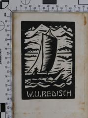 - (Redisch, Walter Otto;Husserl, Julie), Etikett: Exlibris; 'W. U. Redisch'. 