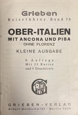 00/12751 : Ober-Italien mit Ancona und Pisa, ohne Florenz (1929)