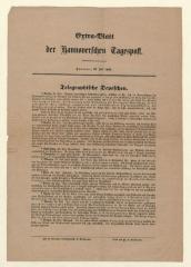 [ohne Signatur] : Extra Blatt der Hannoverschen Tagespost [Einblattdruck] (29.7.1866)