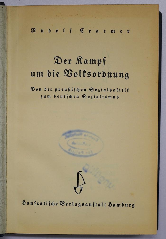 Be 649 : Der Kampf um die Volksordnung (1933)